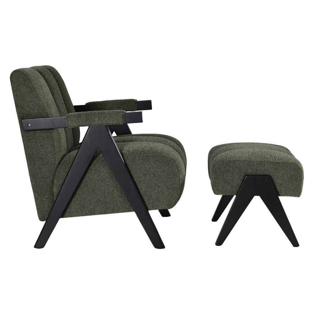 Atlavix Fabric Accent Chair+ Stool