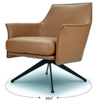 Barivix Leather Swivel Arm Chair Mid Brown