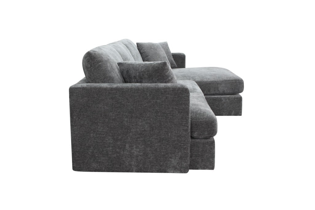 Vogue Brody 3 Seater Right Chaise Love Seat Sofa Licorice