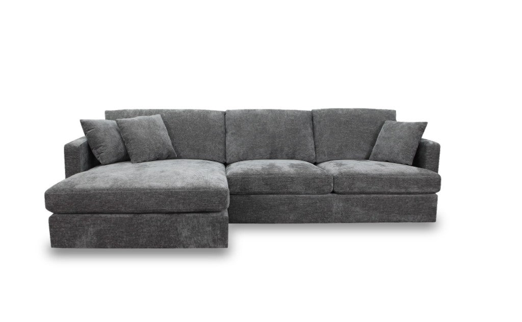 Vogue Brody 3 Seater Left Chaise Love Seat Sofa Licorice