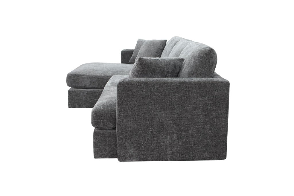 Vogue Brody 3 Seater Left Chaise Love Seat Sofa Licorice