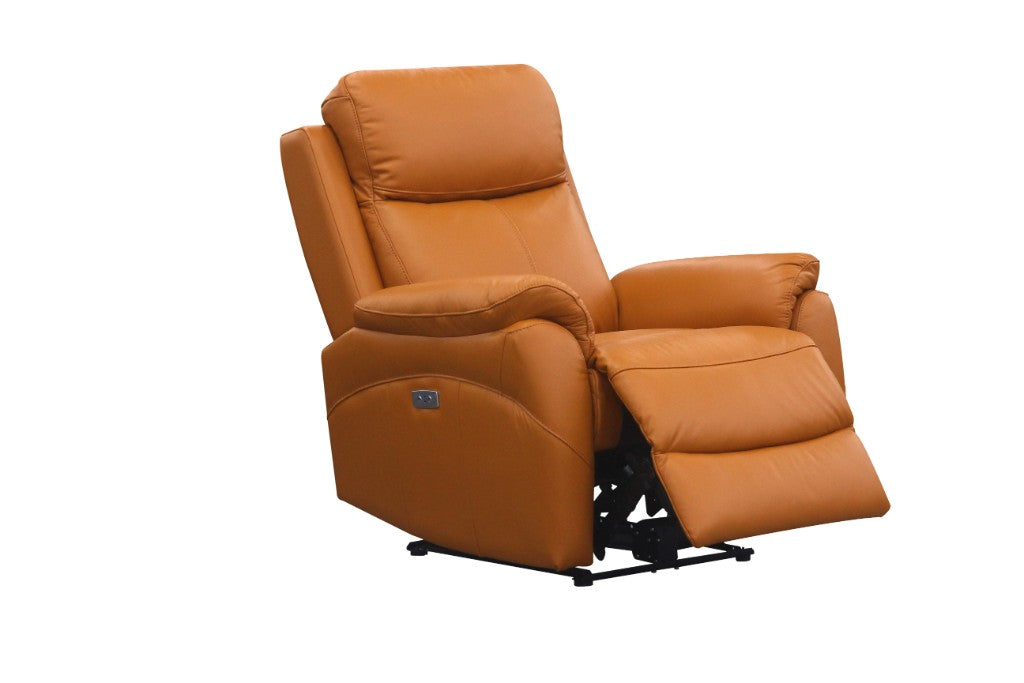 Camdvix Electric Recliner Leather Lounge Set Tangerine