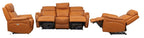 Camdvix Electric Recliner Leather Lounge Set Tangerine