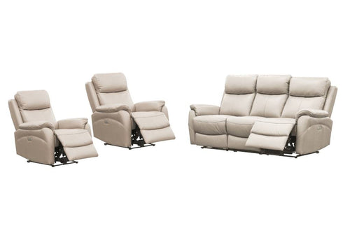 Camdvix Electric Recliner Leather Lounge Set Silver