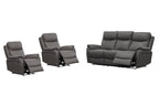 Camdvix Electric Recliner Leather Lounge Set Gunmetal