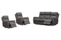 Camden Electric Recliner Leather Lounge Set Gunmetal