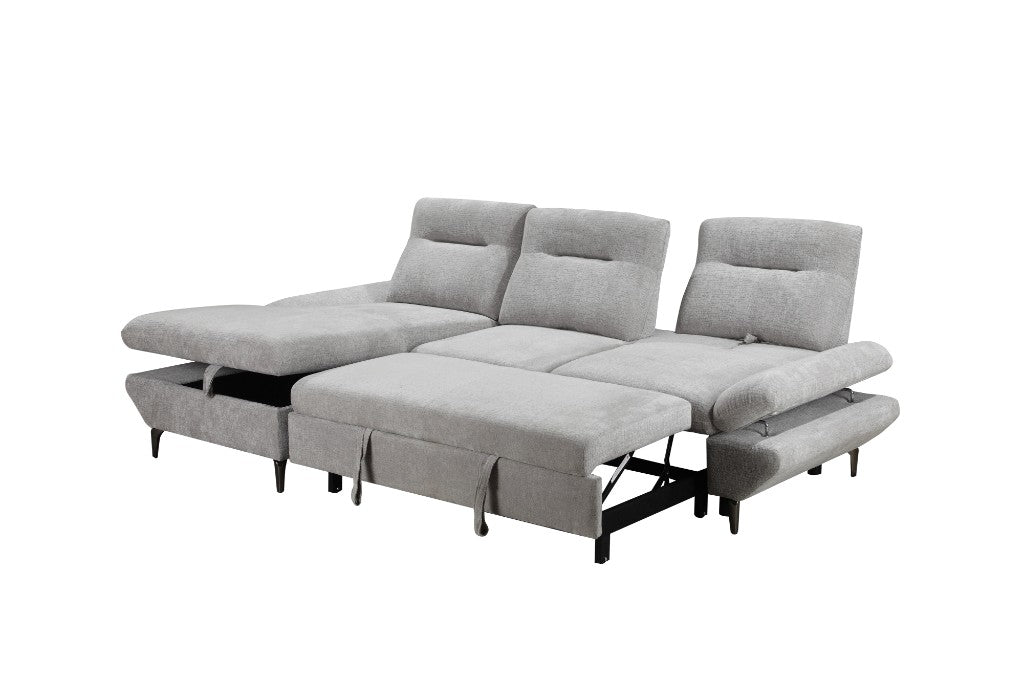Capelvix Fabric 2 Seater Sofabed With Stroage Chaise