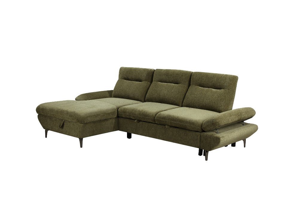 Capelvix Fabric 2 Seater Sofabed With Stroage Chaise