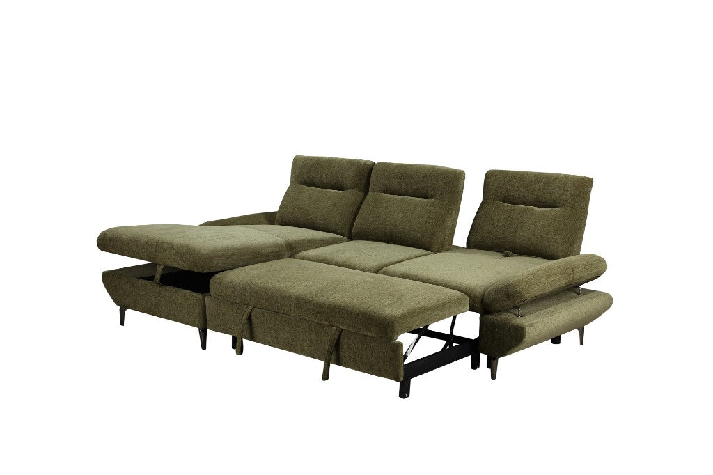 Capelvix Fabric 2 Seater Sofabed With Stroage Chaise