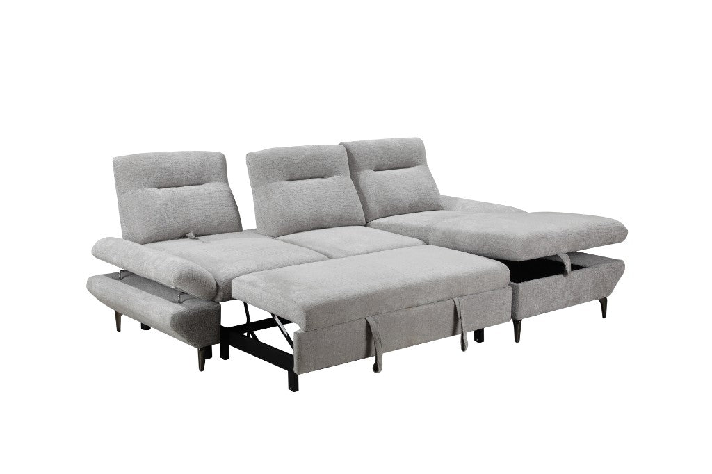 Capelvix Fabric 2 Seater Sofabed With Stroage Chaise