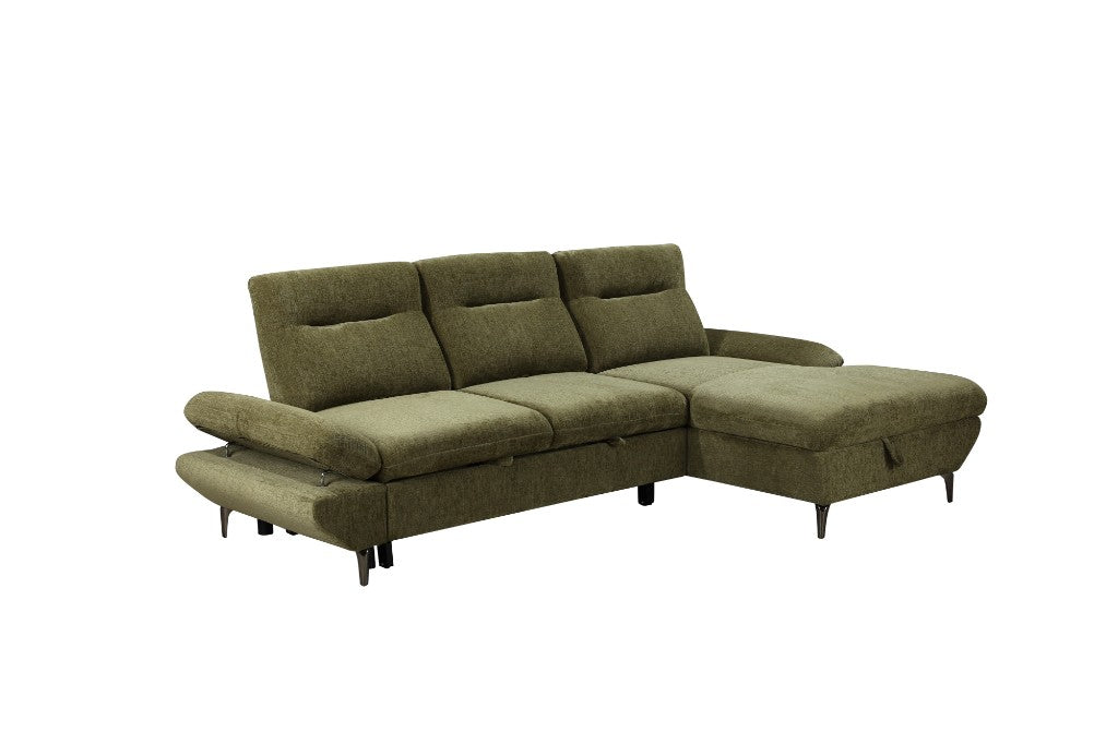 Capelvix Fabric 2 Seater Sofabed With Stroage Chaise