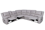 Captvix 7 Seater Corner Modular Rhino Suede Manual Recliner Lounge- Latte