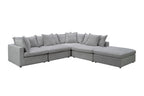 Carolvix Feather Corner Modular Plus Ottoman Lounge- Silver