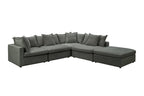 Carolvix Feather Corner Modular Plus Ottoman Lounge -Pewter