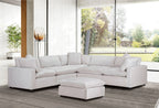 Clouvix Fabric Corner Modular Sofa -Beige