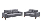 Club Fabric 2 Seater WITH RHF LHF Chaise Sofa Lounge-Grey