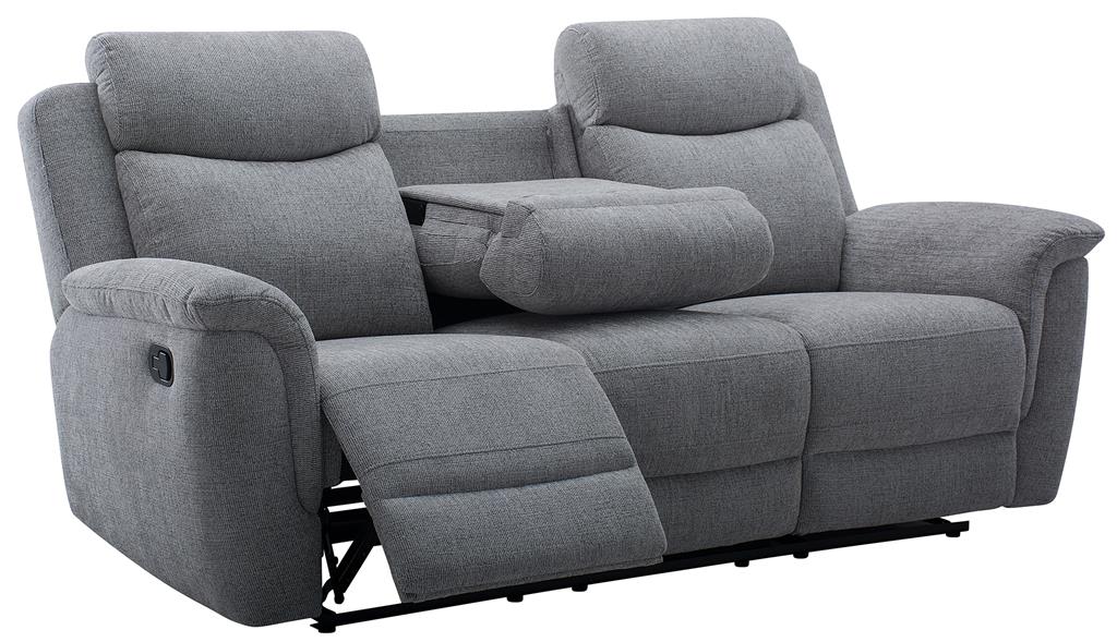 Dallasvix Fabric Manual Recliner- Steel