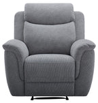 Dallasvix Fabric Manual Recliner- Steel