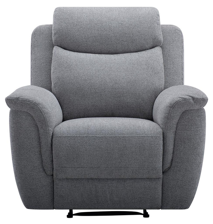 Dallasvix Fabric Manual Recliner- Steel