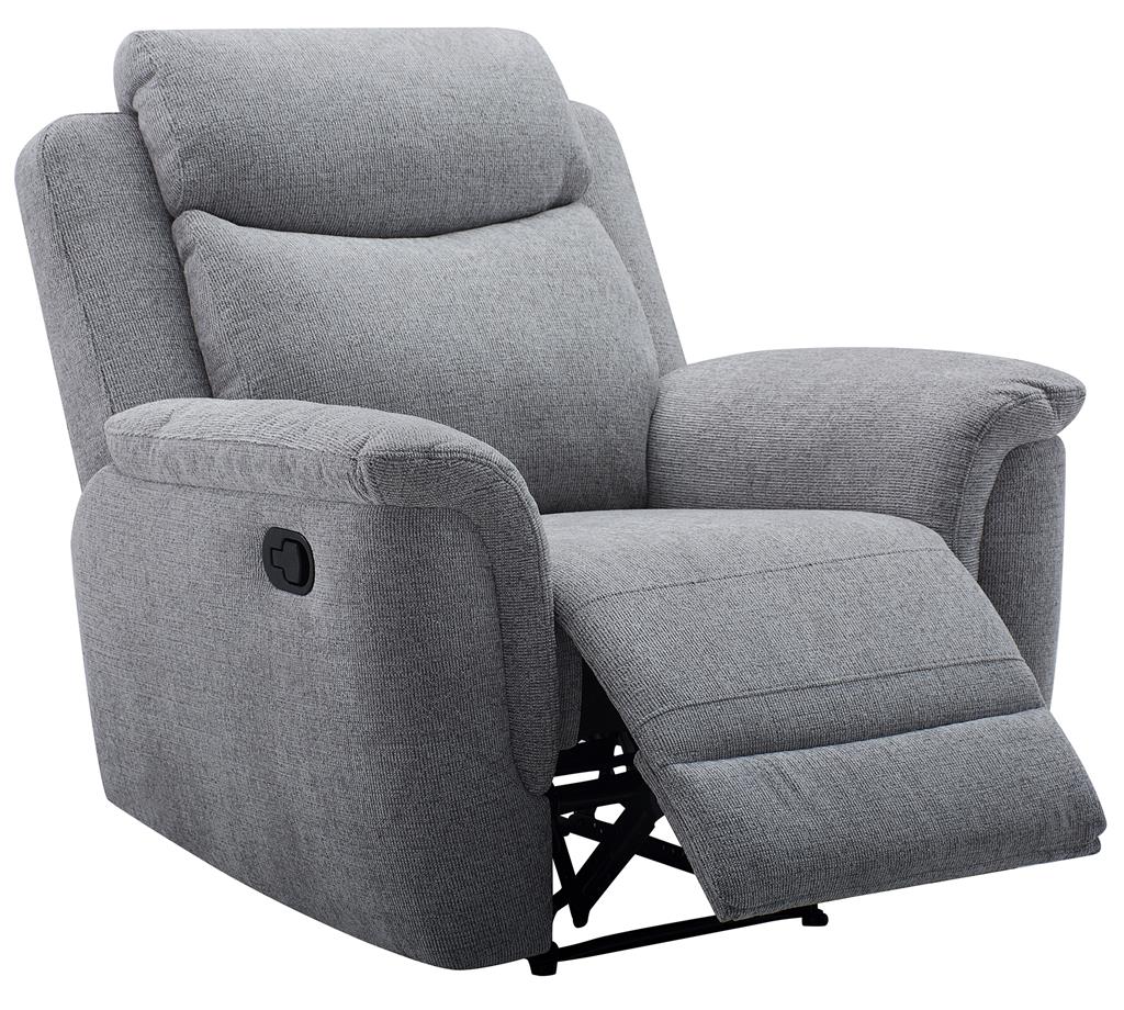 Dallasvix Fabric Manual Recliner- Steel