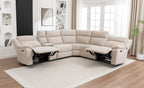 Dreavix Sofa Corner Modular WITH 2 END Electric Recliners-Beige