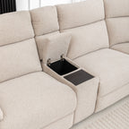 Dreavix Sofa Corner Modular WITH 2 END Electric Recliners-Beige