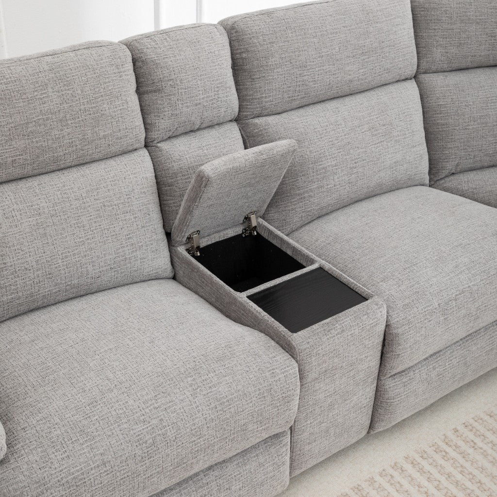 Dream Sofa Corner Modular WITH 2 END Electric Recliners-Grey