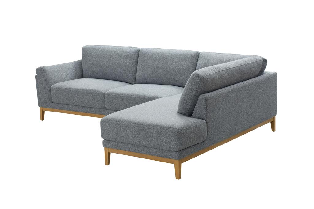 Eton Fabric 3 Seater Sofa With RHF Chaise-Grey