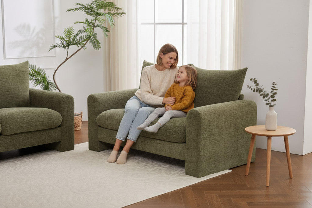 Evolve Sofa Collection Effortless Style with Everyday Comfort 2 Seater Sofa-Olive