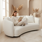 iZa Fabric 2.5 Seater Cloud Sofa -White
