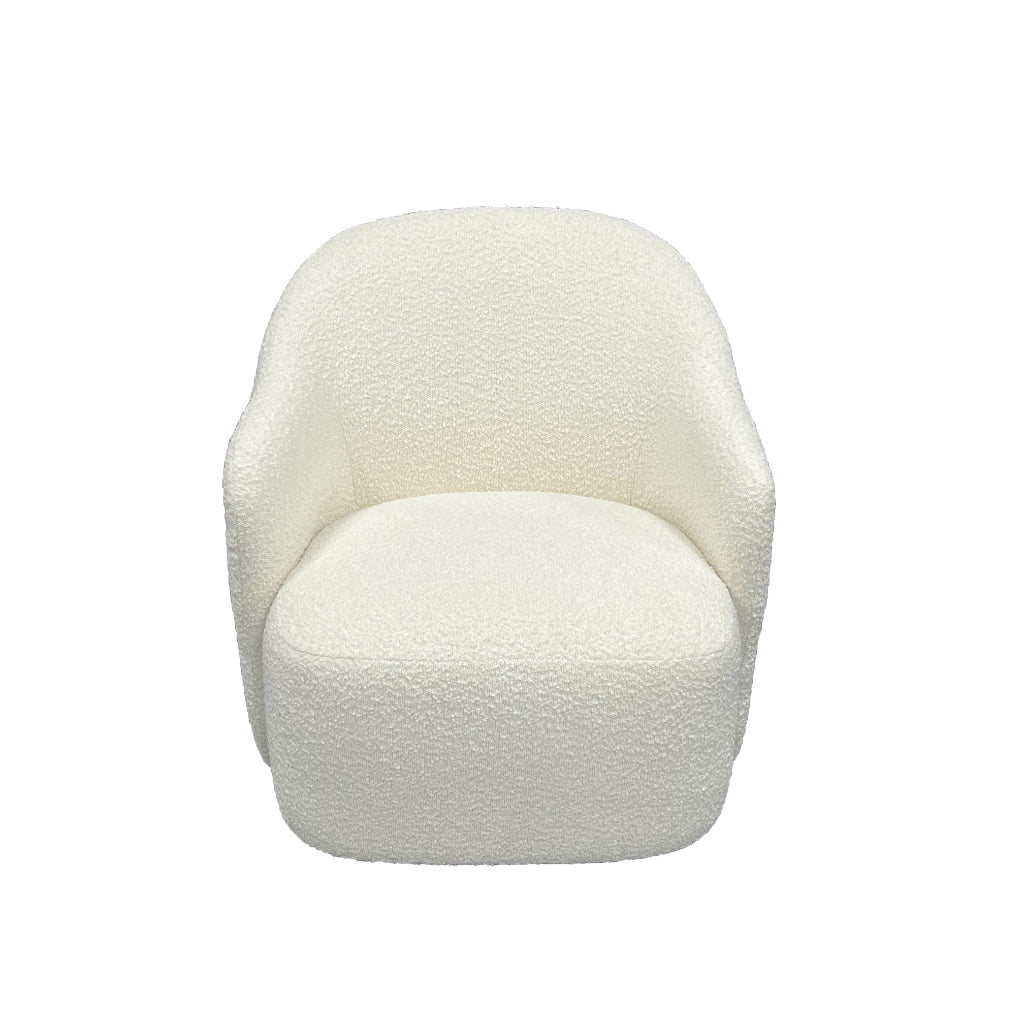 iZa Fabric Swivel Arm Chair White