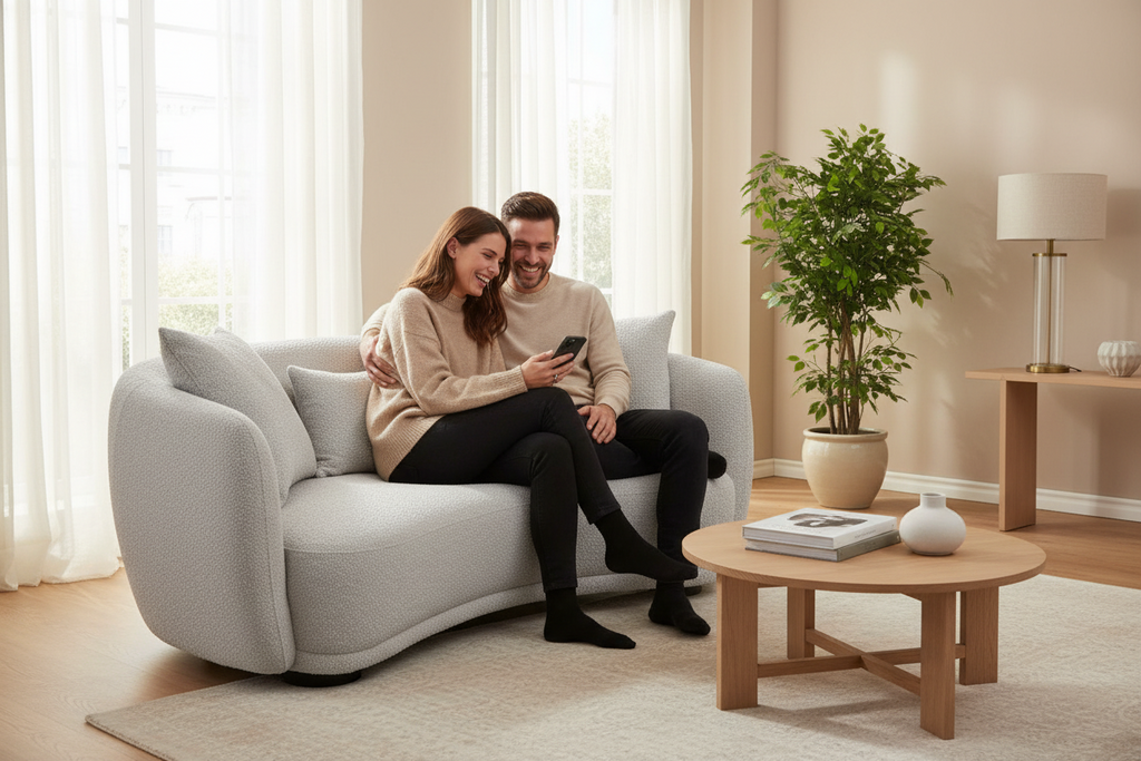 iZa Fabric 2.5 Seater Cloud Sofa Light Grey