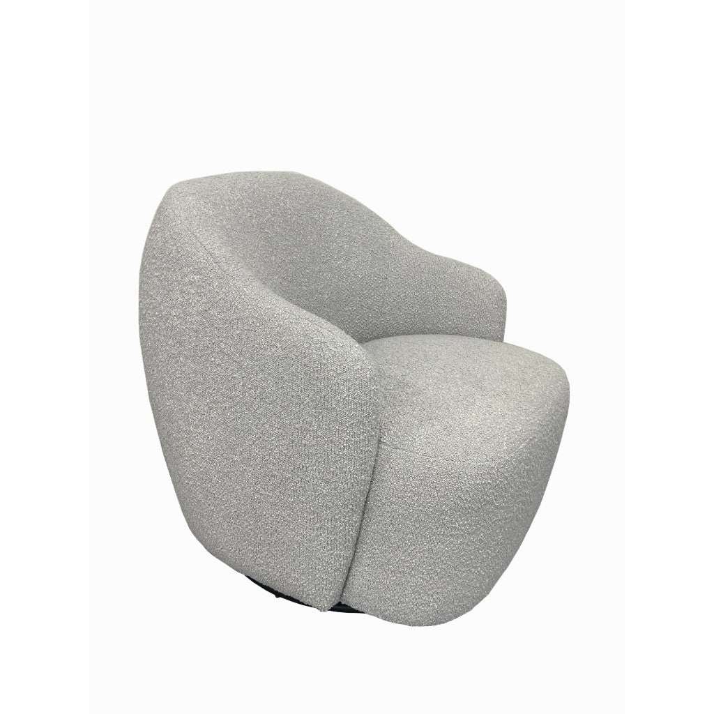 ibizvixFabric Swivel Arm Chair Light Grey