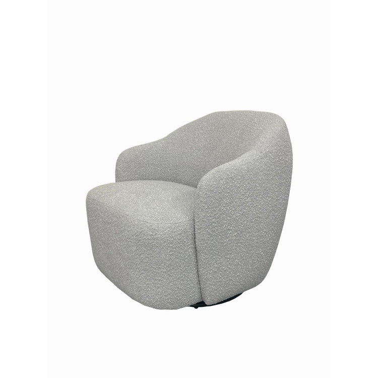 ibizvixFabric Swivel Arm Chair Light Grey