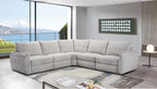 Islavix Fabric Corner Sofa With 2 Ends Power Recliner-Beige