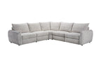 Islavix Fabric Corner Sofa With 2 Ends Power Recliner-Beige