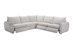 Islavix Fabric Corner Sofa With 2 Ends Power Recliner-Beige