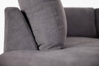 Kristvix Fabric 3 Seater W/LHF Chaise Sofa - Bed Dark Grey (2 PC)