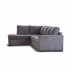 Kristvix Fabric 3 Seater W/LHF Chaise Sofa - Bed Dark Grey (2 PC)