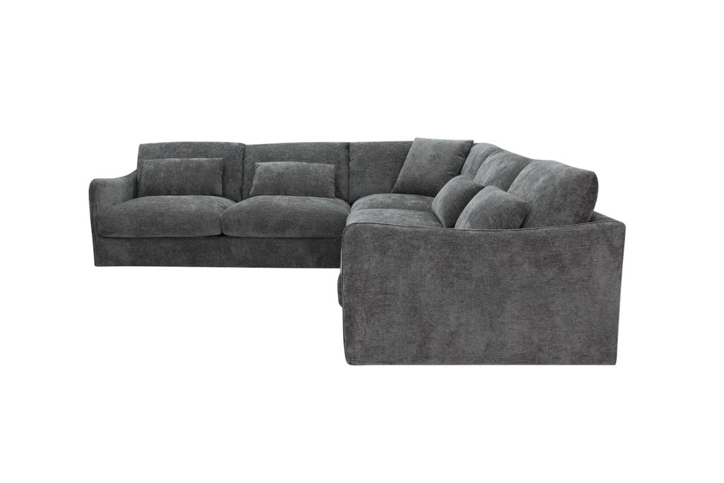 Loft Corner Modular Fabric Sofa-Licorice