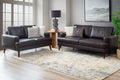 Mia Cowhide Leather 3S+2S Sofa Set-Chocolate