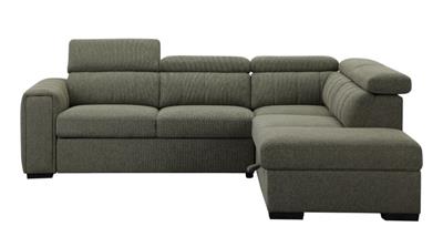 OFFO Odelia Fabric 2S W/Sofa Bed RHF Chaise & Ottoman -Green