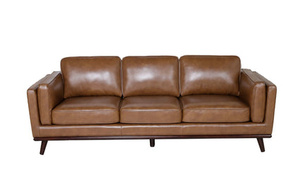 Hugo 3 Seater Leather Sofa - Nature Scotch