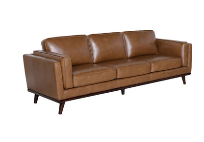 Hugo 3 Seater Leather Sofa - Nature Scotch