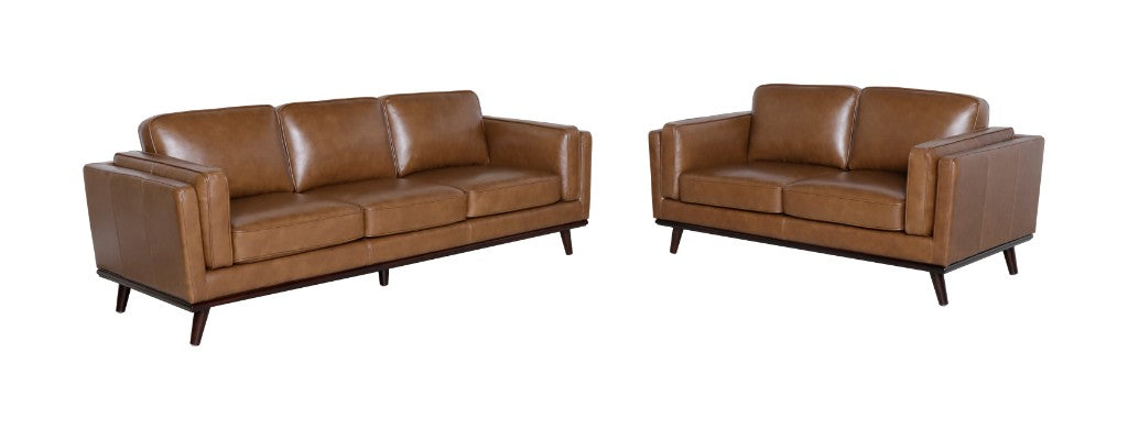 Hugo 2 Seater Leather Sofa - Nature Scotch