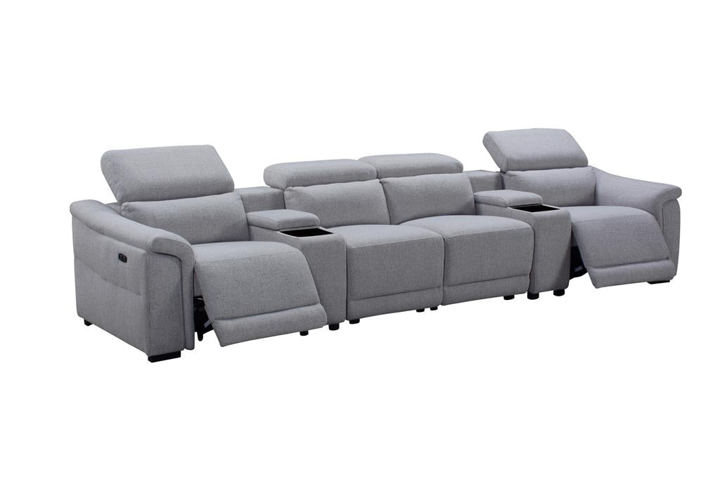 Robbie Dual Motor 4 Seater Electric Recliner - Grey