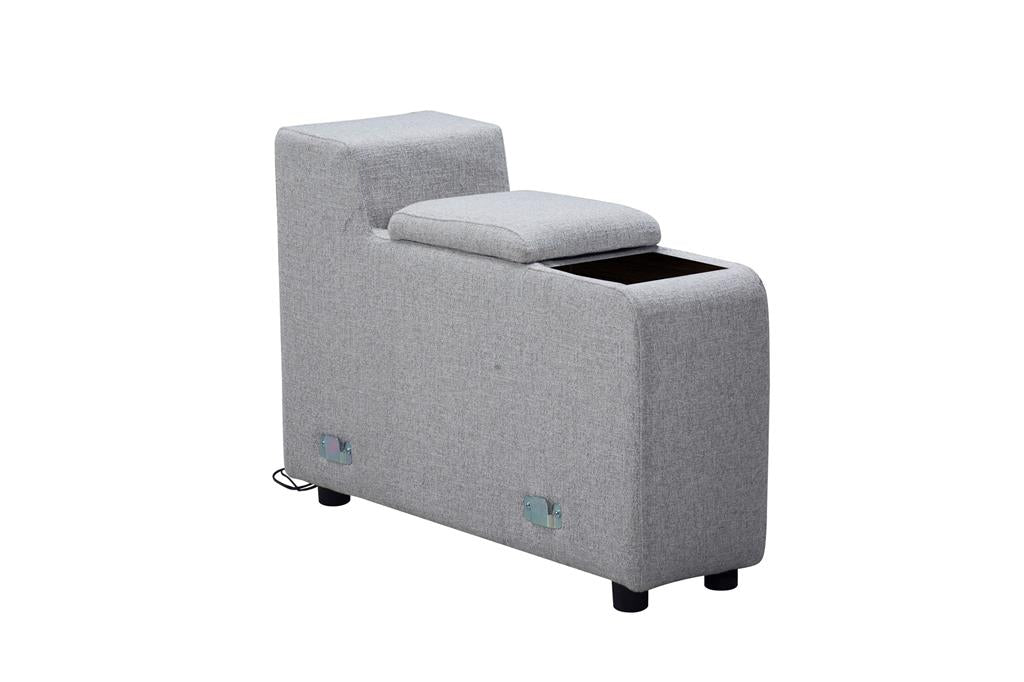 Robbie Fabric Corner Modular W/2 End Electric Recliner -Light Grey