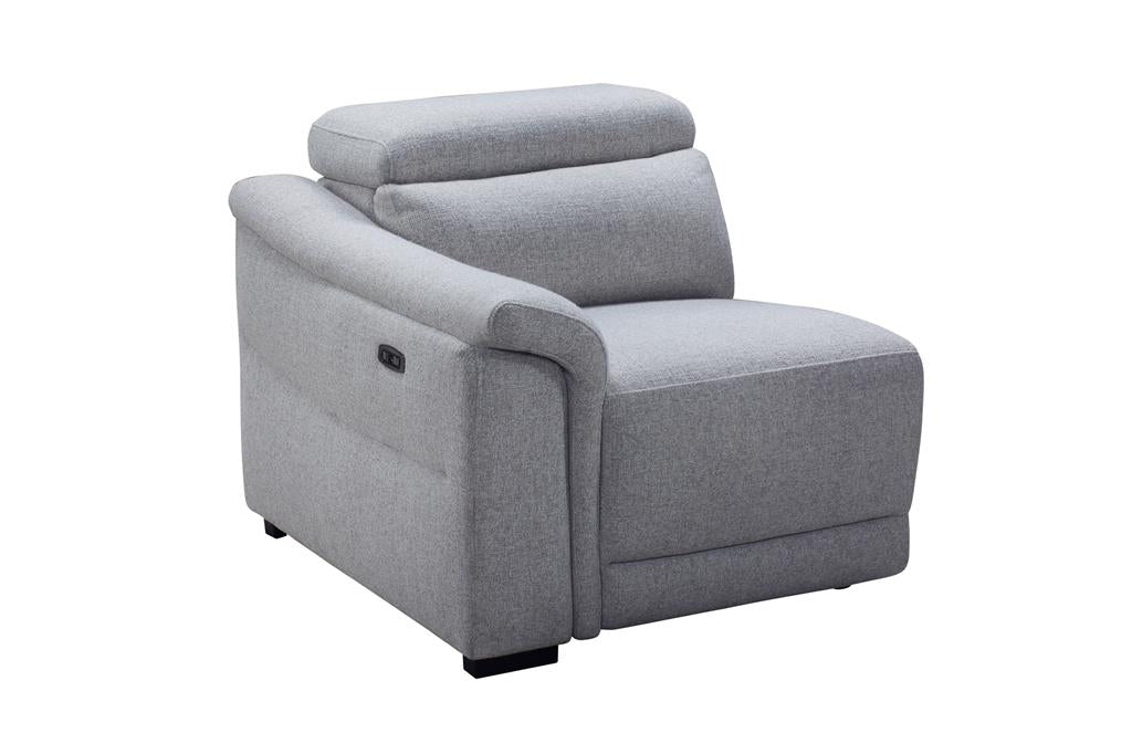 Robbie Fabric Corner Modular W/2 End Electric Recliner -Light Grey