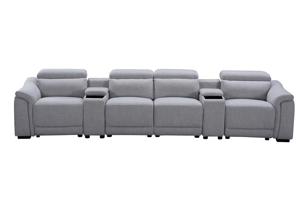 Robbie Dual Motor 4 Seater Electric Recliner - Grey