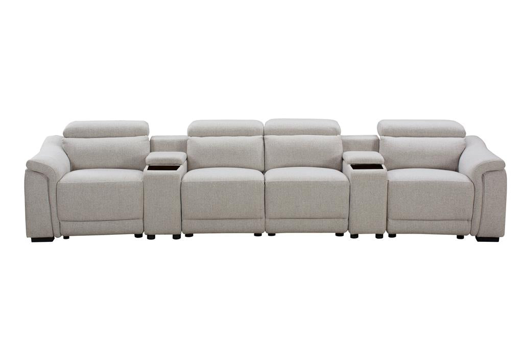 Robbie Dual Motor 4 Seater Electric Recliner - Light Grey